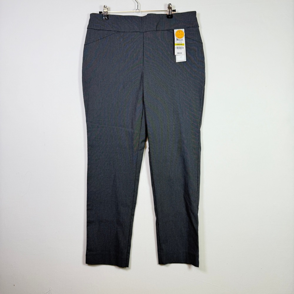 CHARTER CLUB‎ Deep Black Combo Cambridge Slim Leg Trousers 14 Petite NWT